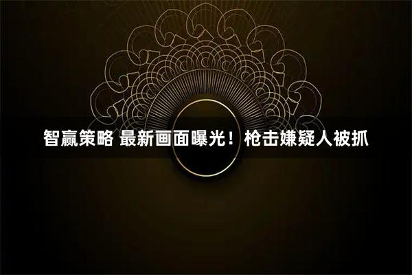 智赢策略 最新画面曝光！枪击嫌疑人被抓